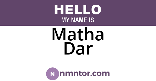 Matha Dar