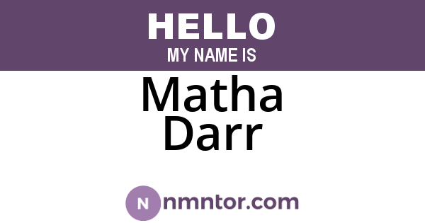 Matha Darr