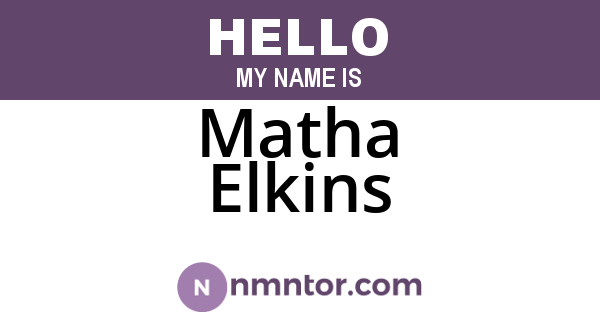 Matha Elkins