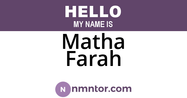 Matha Farah