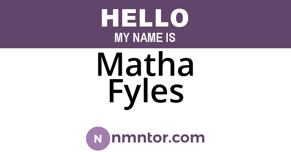 Matha Fyles