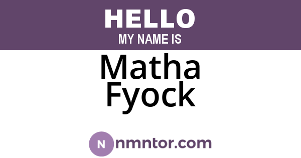 Matha Fyock
