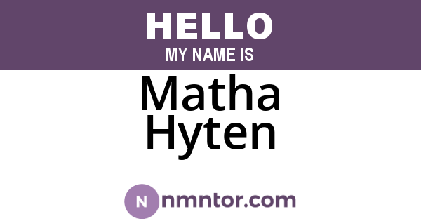 Matha Hyten