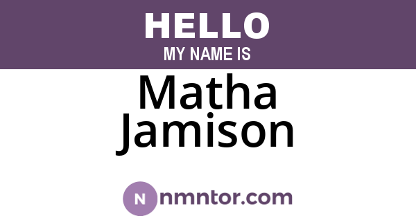 Matha Jamison