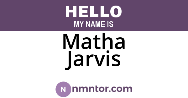Matha Jarvis