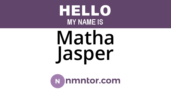 Matha Jasper