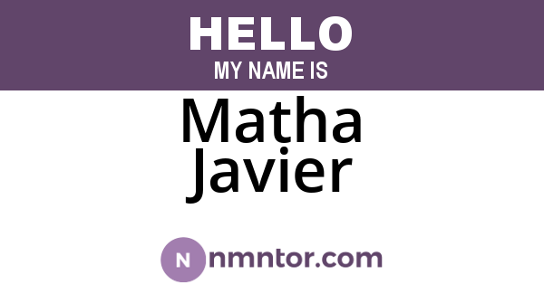 Matha Javier