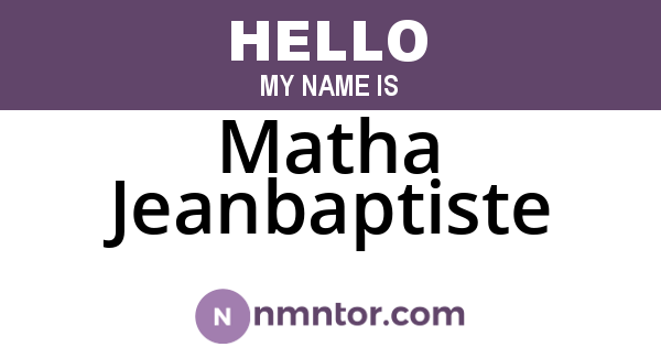 Matha Jeanbaptiste