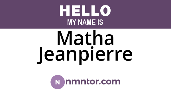 Matha Jeanpierre