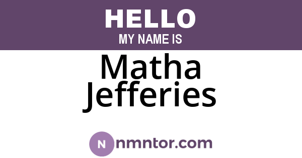 Matha Jefferies