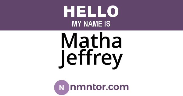 Matha Jeffrey