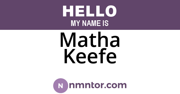Matha Keefe