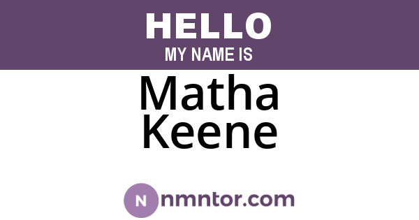 Matha Keene