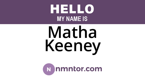 Matha Keeney