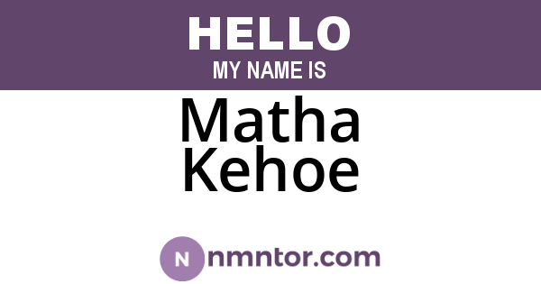 Matha Kehoe