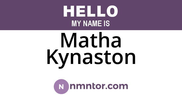 Matha Kynaston