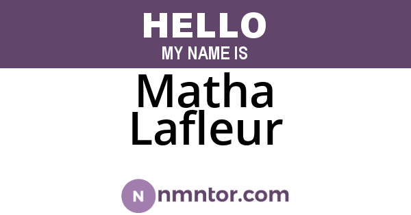 Matha Lafleur