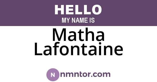 Matha Lafontaine