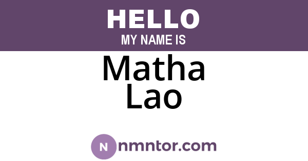 Matha Lao