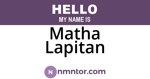 Matha Lapitan