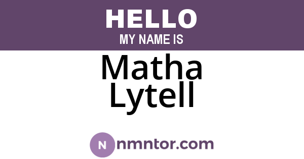 Matha Lytell