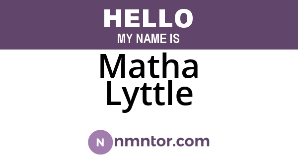 Matha Lyttle