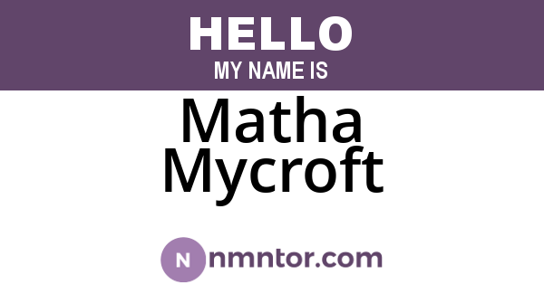 Matha Mycroft