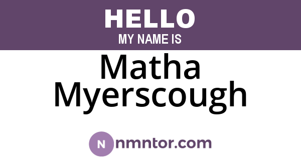Matha Myerscough