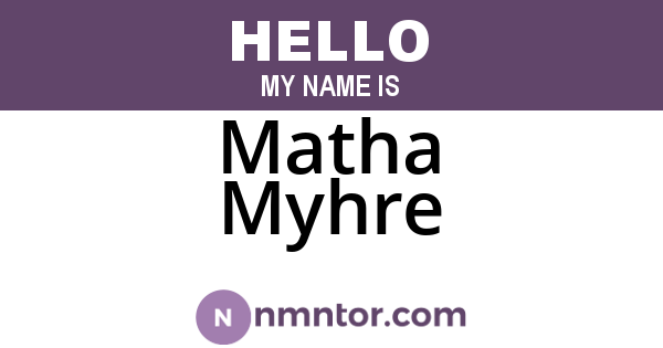 Matha Myhre