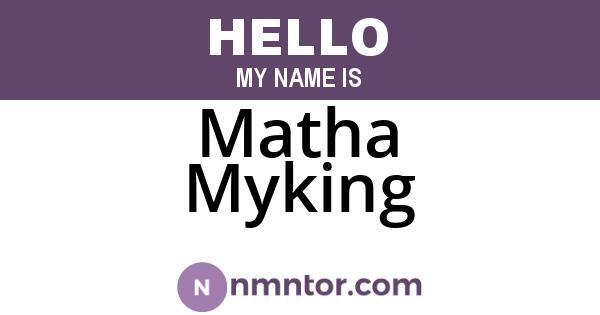 Matha Myking