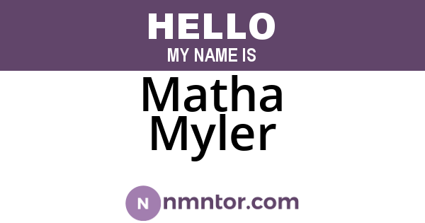Matha Myler