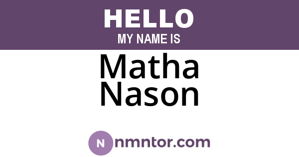 Matha Nason