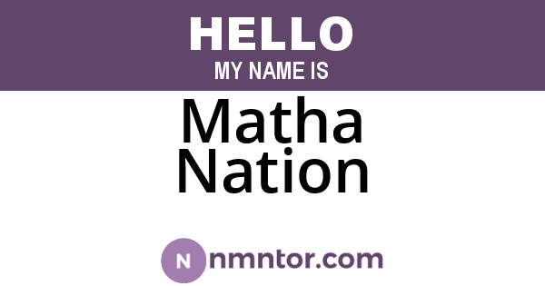 Matha Nation