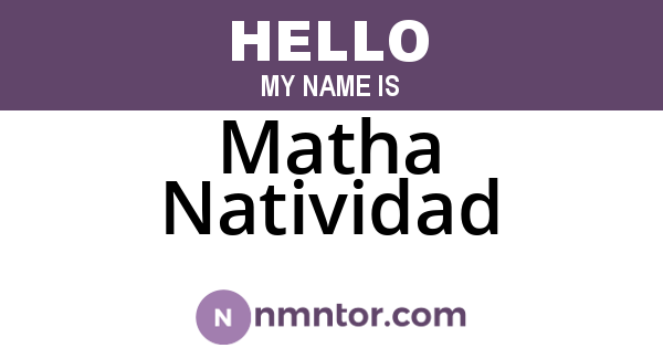 Matha Natividad