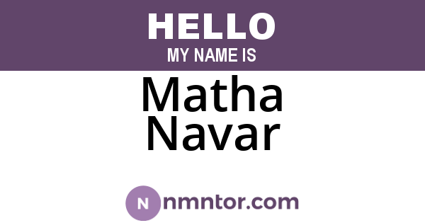 Matha Navar
