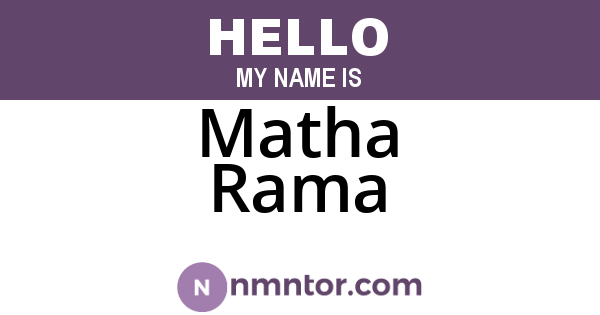 Matha Rama