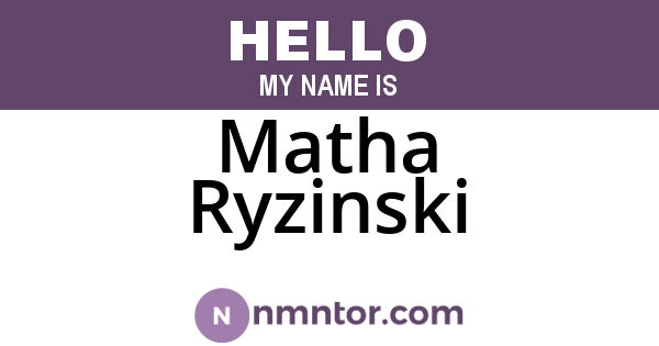 Matha Ryzinski