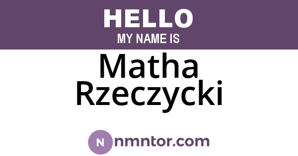 Matha Rzeczycki