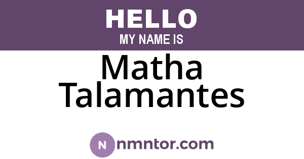 Matha Talamantes