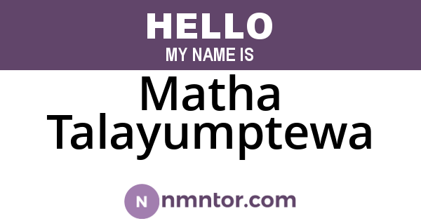 Matha Talayumptewa