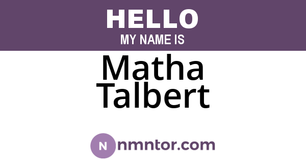 Matha Talbert