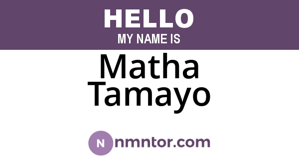 Matha Tamayo