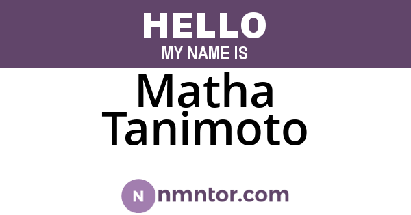 Matha Tanimoto