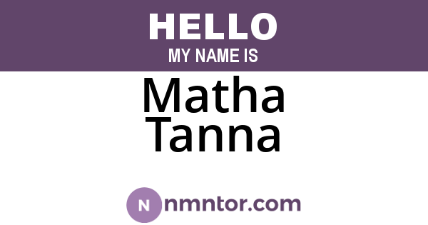 Matha Tanna