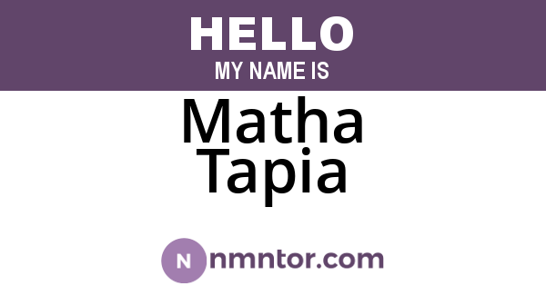 Matha Tapia