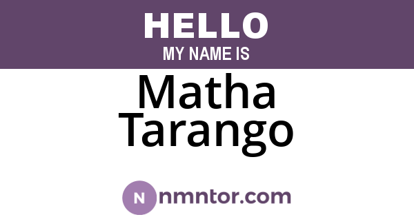 Matha Tarango