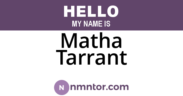 Matha Tarrant