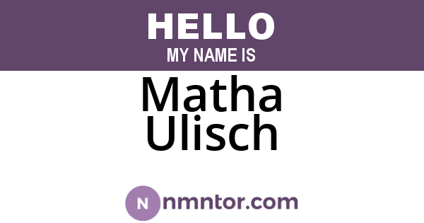 Matha Ulisch