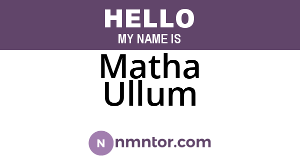 Matha Ullum
