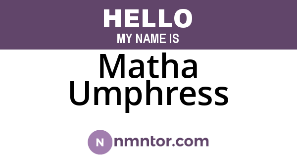 Matha Umphress